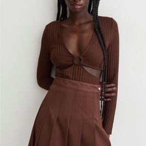 H&M Brown Cut Out Top